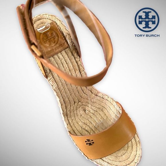 Tory Burch Bima 2 Espadrille Wedge 90mm Heel 8(M) Sandal Natural Vachetta $298 - Picture 10 of 14